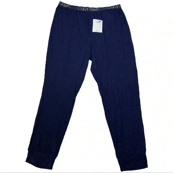 Calvin Klein Ultra Soft Abstract Blue Modal Lounge Jogger Mens Sleepwear Small - Picture 4 of 10